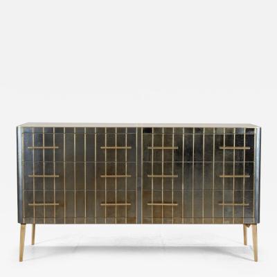 Mid Century Italian Blue Iridescent Veneered Chest of Drawers