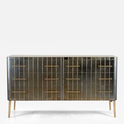 Mid Century Italian Blue Iridescent Veneered Chest of Drawers
