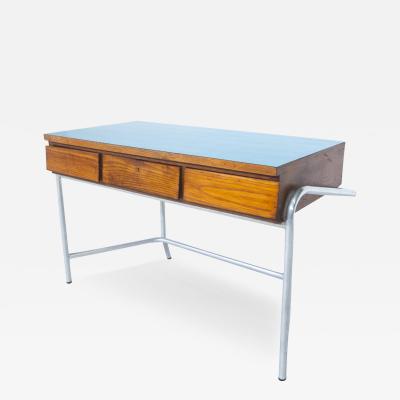 Mid Century Italian Blue Top Desk with Drawers