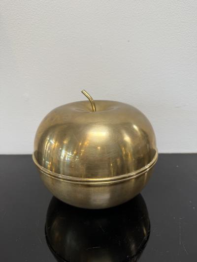 Mid Century Italian Brass Apple Covered Bowl 1960s