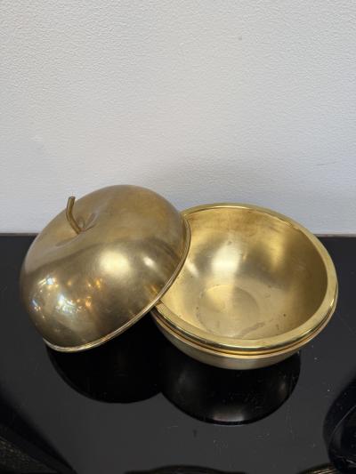 Mid Century Italian Brass Apple Covered Bowl 1960s