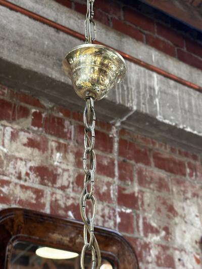 Mid Century Italian Brass and Glass Pendant 1970s