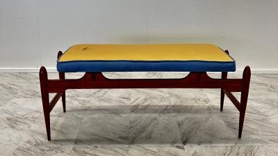 Mid Century Italian Cherry Wood Bench Ico Parisi Style 1960