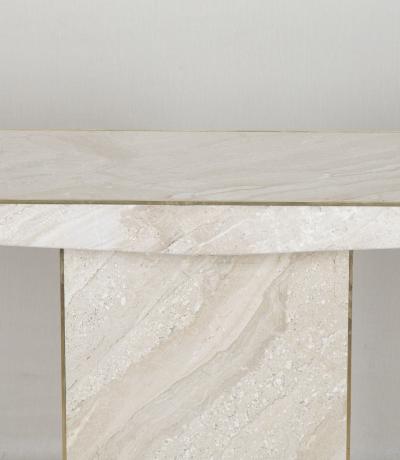 Mid Century Italian Console Table in White Marble