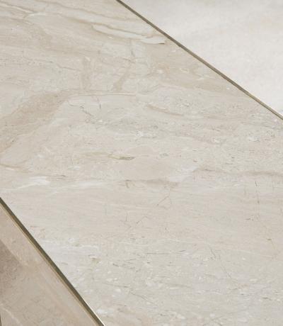 Mid Century Italian Console Table in White Marble