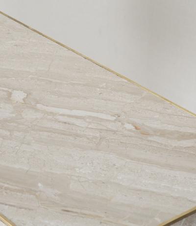 Mid Century Italian Console Table in White Marble