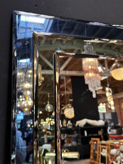 Mid Century Italian Fully Blue Wall Mirror 1980s