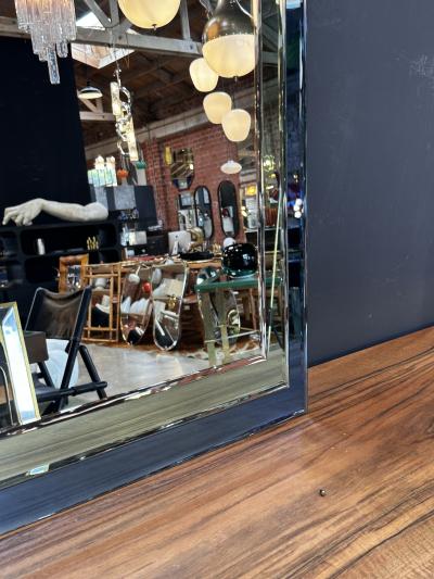 Mid Century Italian Fully Blue Wall Mirror 1980s