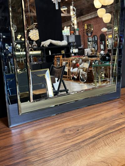 Mid Century Italian Fully Blue Wall Mirror 1980s