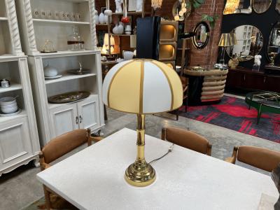 Mid Century Italian Fully Brass Table Lamp 1970s