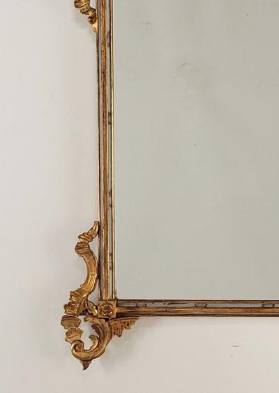 Mid Century Italian Giltwood Paneled Mirror circa 1950