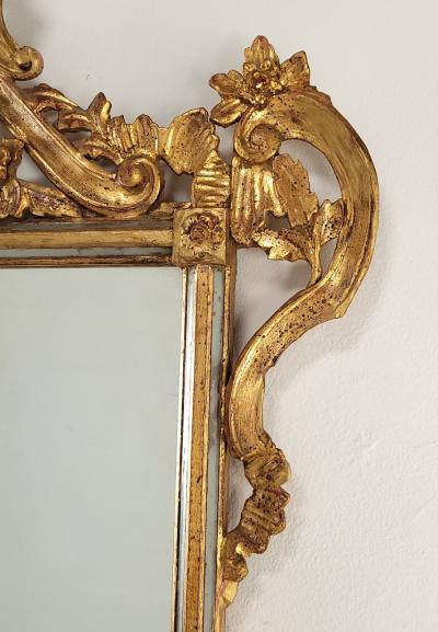Mid Century Italian Giltwood Paneled Mirror circa 1950