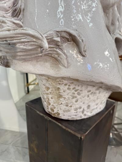 Mid Century Italian Glazed Ceramic Horse Bust