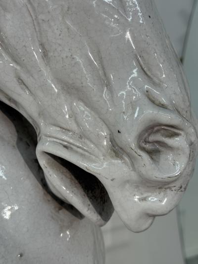 Mid Century Italian Glazed Ceramic Horse Bust