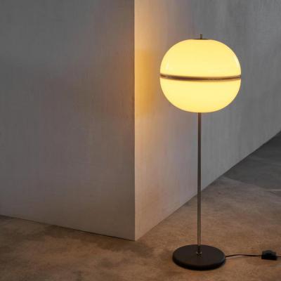 Mid Century Italian Globe Floor Lamp in Metal and Acrylic 1960s
