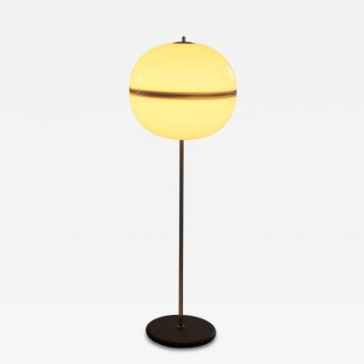 Mid Century Italian Globe Floor Lamp in Metal and Acrylic 1960s