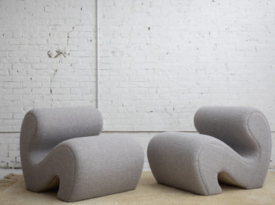 Mid Century Italian Inspired Serpentine Occasional Chair