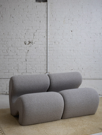 Mid Century Italian Inspired Serpentine Occasional Chair