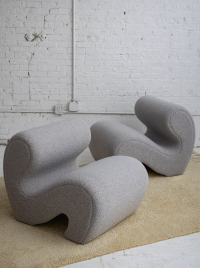 Mid Century Italian Inspired Serpentine Occasional Chair