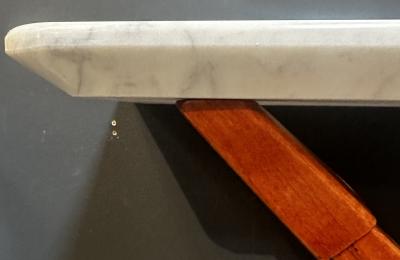 Mid Century Italian Marble and Wood Console 1980s