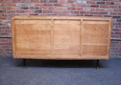 Mid Century Italian Modern Mahogany Credenza with Blue Laminate Surface