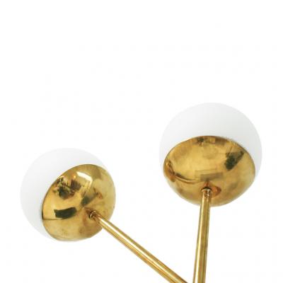 Mid Century Italian Modern Style Brass and Glass Sconces Set of 2
