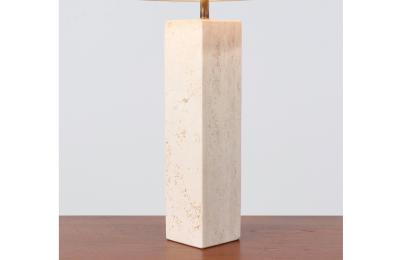 Mid Century Italian Modern Travertine Stone Table Lamp