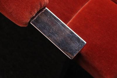 Mid Century Italian Modern Tufted Mohair and Chrome Lounge Chairs