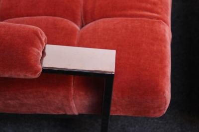 Mid Century Italian Modern Tufted Mohair and Chrome Lounge Chairs