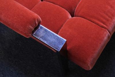 Mid Century Italian Modern Tufted Mohair and Chrome Lounge Chairs