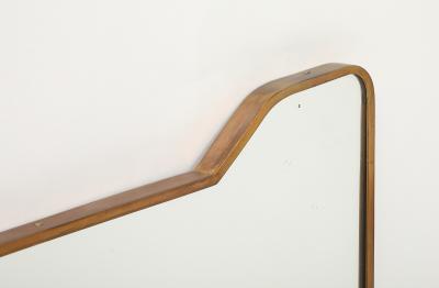 Mid Century Italian Modernist Large Rectangular Shaped Brass Wall Mirror