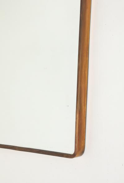 Mid Century Italian Modernist Large Rectangular Shaped Brass Wall Mirror