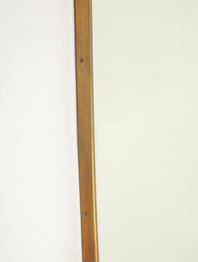 Mid Century Italian Modernist Large Shaped Brass Beveled Wall Mirror
