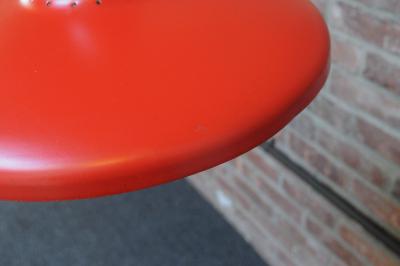 Mid Century Italian Modernist Wall Swag Lamp in Brass and Red Lacquered Metal