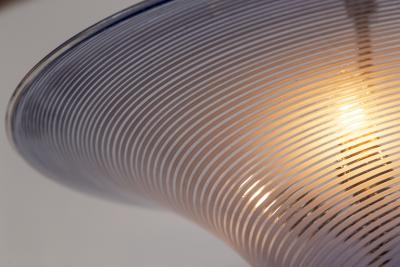 Mid Century Italian Murano Blown Blue Swirl Pendant