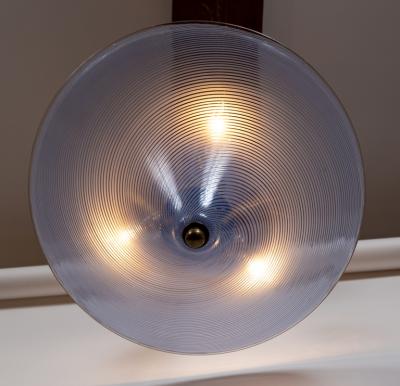 Mid Century Italian Murano Blown Blue Swirl Pendant