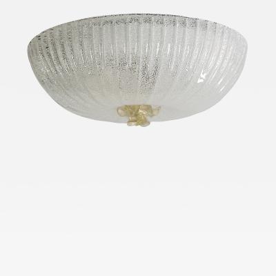 Mid Century Italian Murano Glass Flush Mount Chandelier