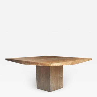 Mid Century Italian Post Modern Large Square Organic Marble Dining Table