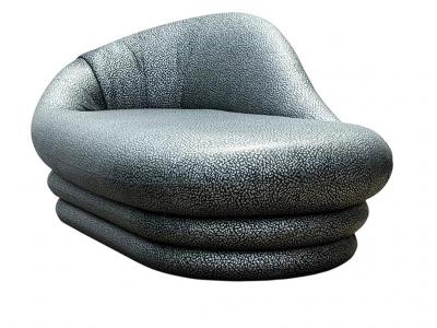 Mid Century Italian Post Modern Sculptural Chaise Lounge in Art Deco Form