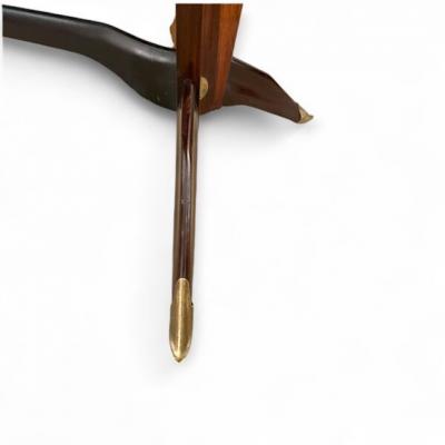 Mid Century Italian Rosewood Table with Cream Glass