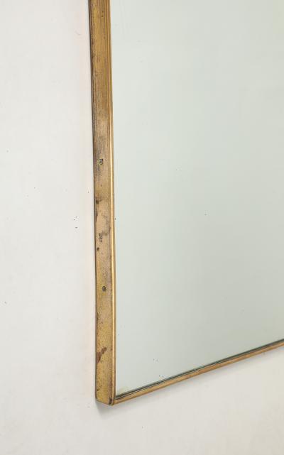 Mid Century Italian Shaped Brass Wall Mirror in Style of Gio Ponti