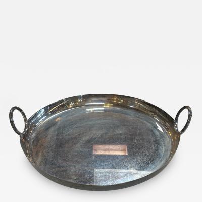 Mid Century Italian Silver Plated Round Bowl 1970s