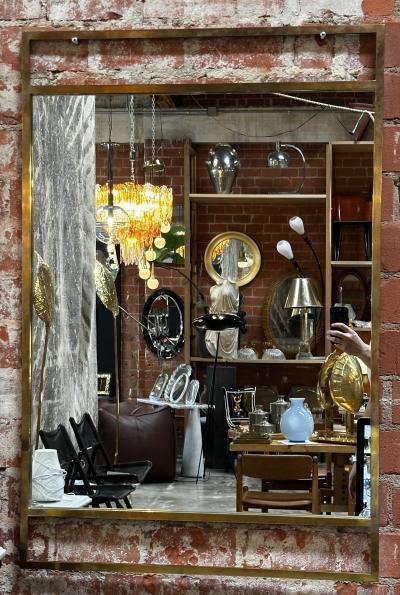 Mid Century Italian Square Wall Mirror 1960