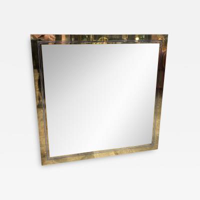 Mid Century Italian Square Wall Mirror 1970