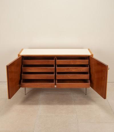Mid Century Italian Sycamore and Brass Sideboard