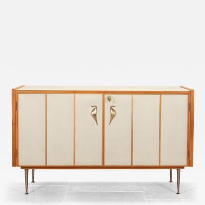 Mid Century Italian Sycamore and Brass Sideboard