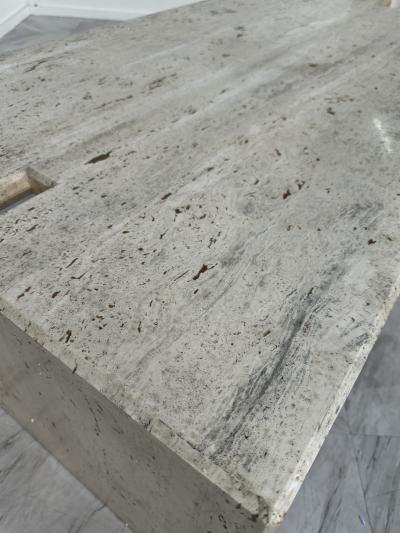 Mid Century Italian Travertine Coffee Table by Studio A 1970s