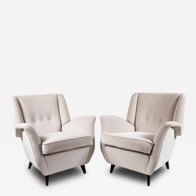 Mid Century Italian Upholstered Lounge Chairs