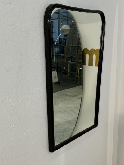 Mid Century Italian Wall Mirror with Black Frame 1950s