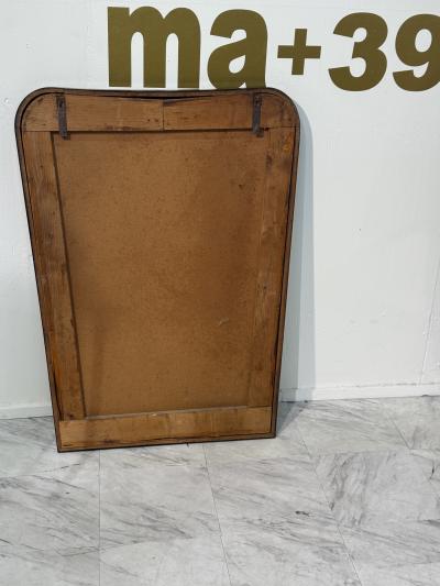 Mid Century Italian Wall Mirror with Black Frame 1950s